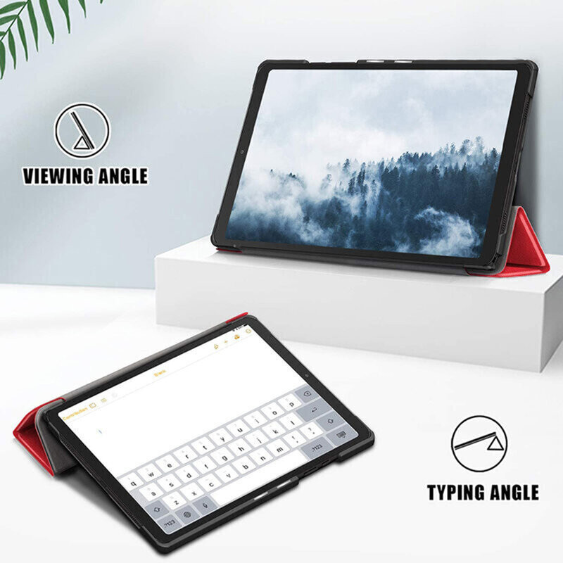 Husa tableta pentru Lenovo Tab M10 Plus 3rd Gen (TB328FU/TB328XU) cu suport Multi-Unghi și functie Sleep/Wake, SKYDDAR FoldVision - Rosu - 3 | YEO