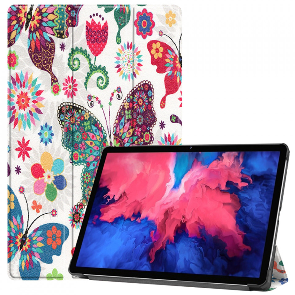 Husa tableta pentru Lenovo Tab P11 / Tab P11 Plus cu suport Multi-Unghi și functie Sleep/Wake , SKYDDAR FoldVision Colour - Butterfly