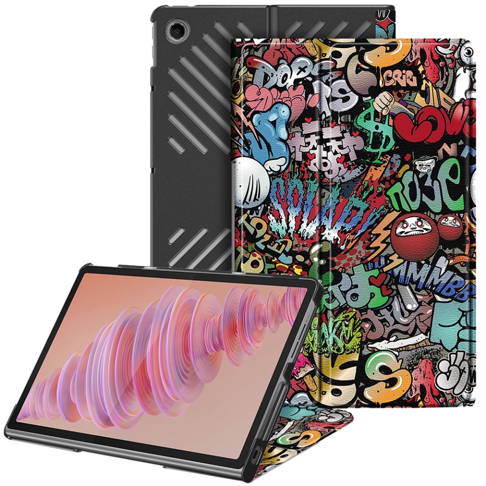 Husa tableta pentru Lenovo Tab Plus cu suport Multi-Unghi și functie Sleep/Wake, SKYDDAR FoldVision - Urban vibe