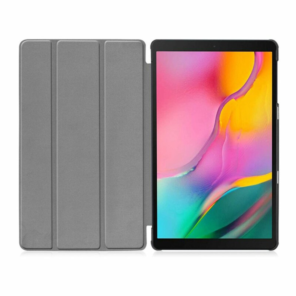 Husa tableta pentru Samsung Galaxy Tab A 10.1 2019 T510, SKYDDAR INNOVATION, cu suport Multi-Unghi si functie Sleep/Wake, FoldPro, Albastru, set cu sticker - 2 | YEO