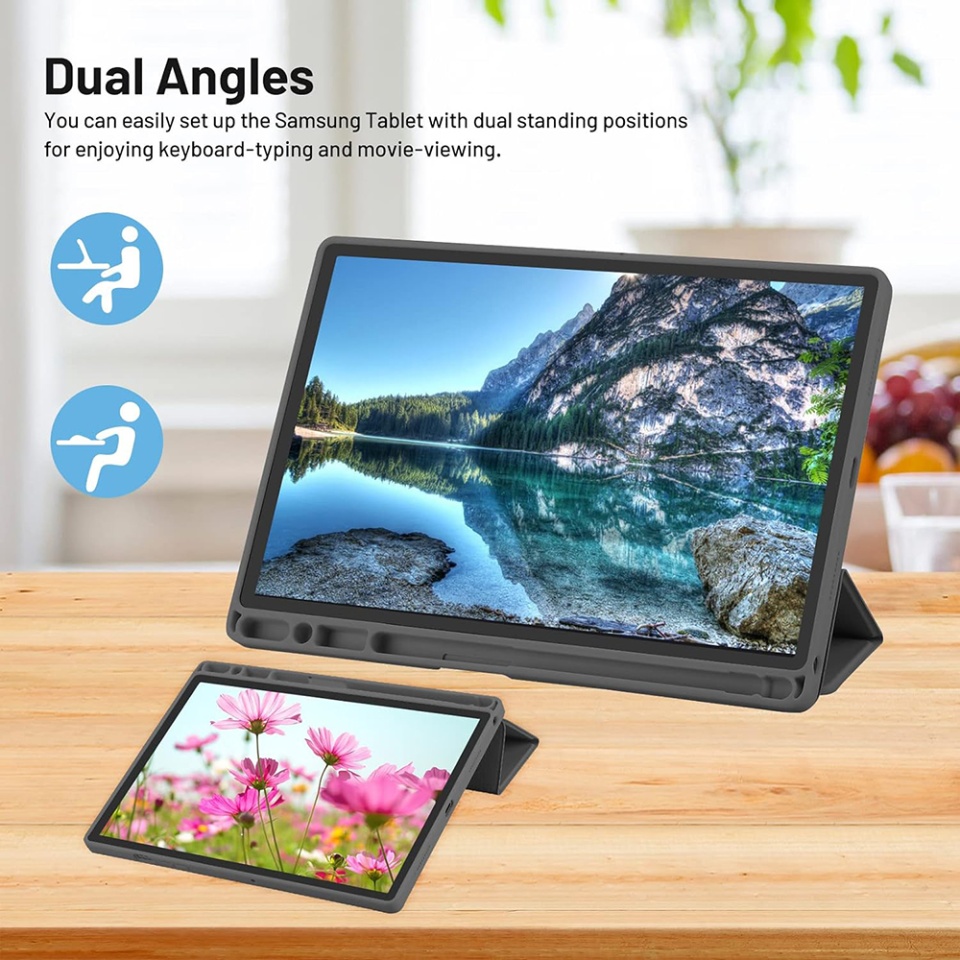 Husa tableta pentru Samsung Galaxy Tab A8 10.5 (2021) cu suport cu 2 Unghiuri și functie Sleep/Wake, SKDR OfficeMate - Verde deschis - 3 | YEO