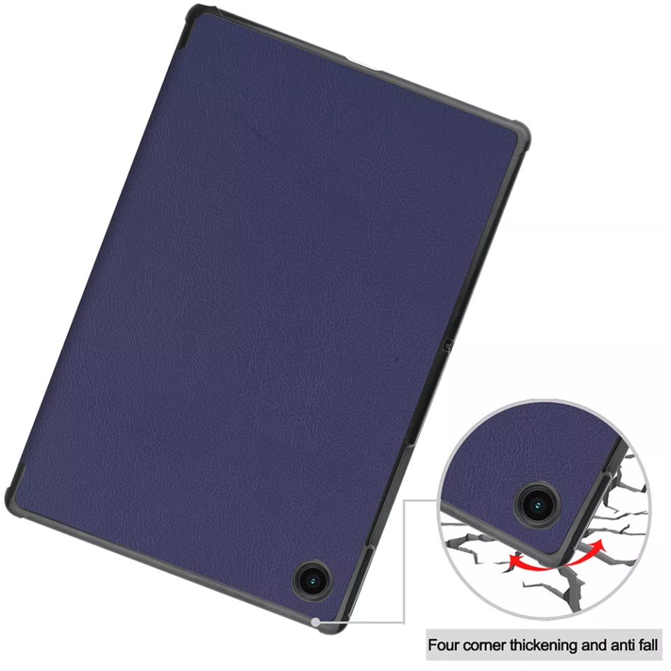 Husa tableta pentru Samsung Galaxy Tab A8 10.5 (2021), SKYDDAR INNOVATION, cu suport Multi-Unghi si functie Sleep/Wake, FoldPro, Albastru, set cu sticker - 1 | YEO