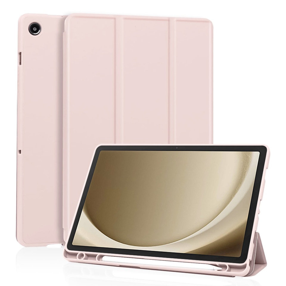 Husa tableta pentru Samsung Galaxy Tab A9 Plus cu suport cu 2 Unghiuri și functie Sleep/Wake, SKDR OfficeMate - Roz