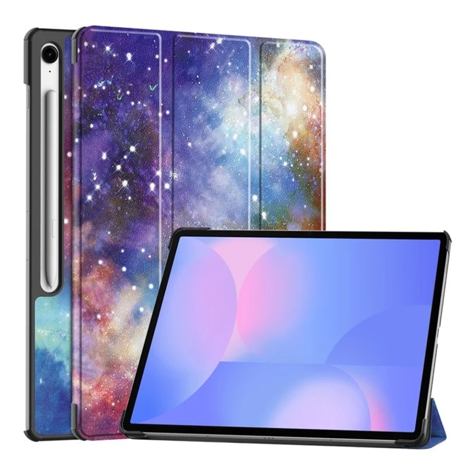 Husa tableta pentru Samsung Galaxy Tab S10 FE Plus, SKYDDAR INNOVATION, cu suport Multi-Unghi si functie Sleep/Wake, FoldPro, Galaxy, set cu sticker