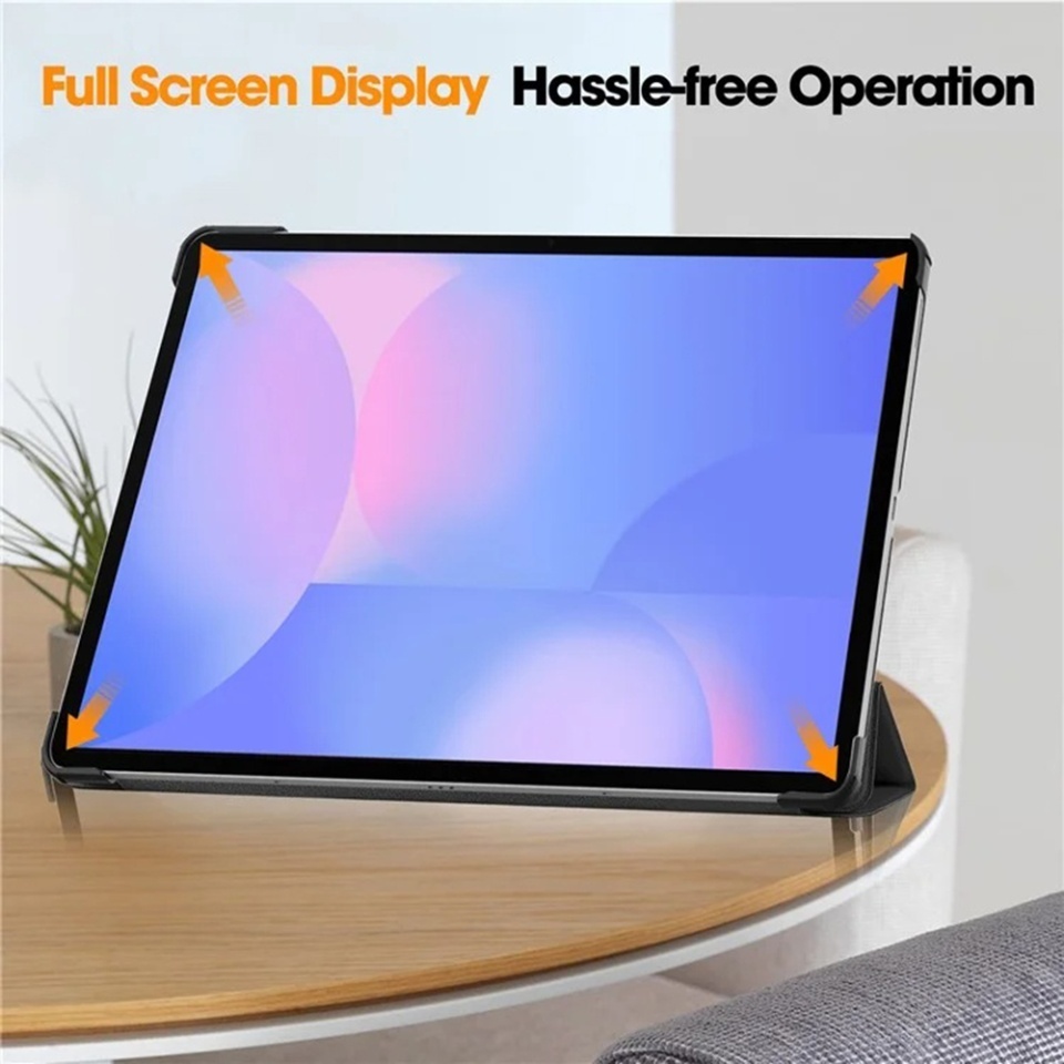 Husa tableta pentru Samsung Galaxy Tab S10 FE Plus, SKYDDAR INNOVATION, cu suport Multi-Unghi si functie Sleep/Wake, FoldPro, Negru, set cu sticker - 3 | YEO