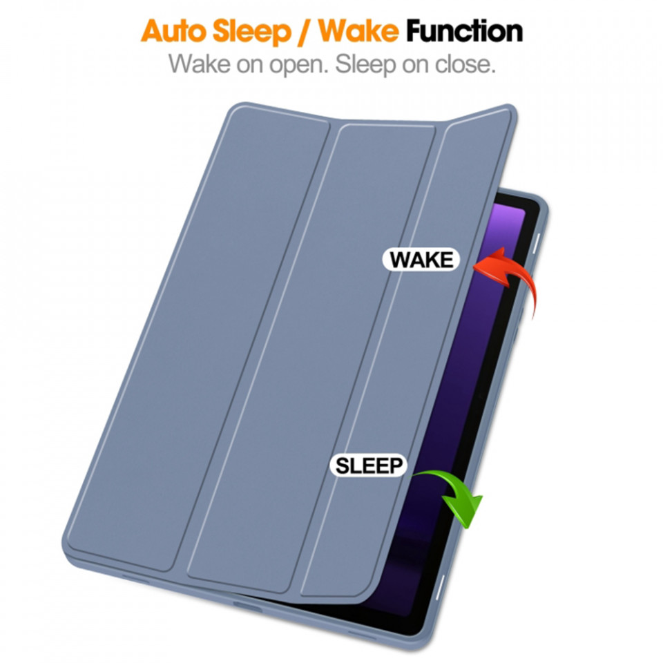 Husa tableta pentru Samsung Galaxy Tab S9 FE cu suport 2 Unghiuri și functie Sleep/Wake, SKDR OfficeMate - Gri - 2 | YEO