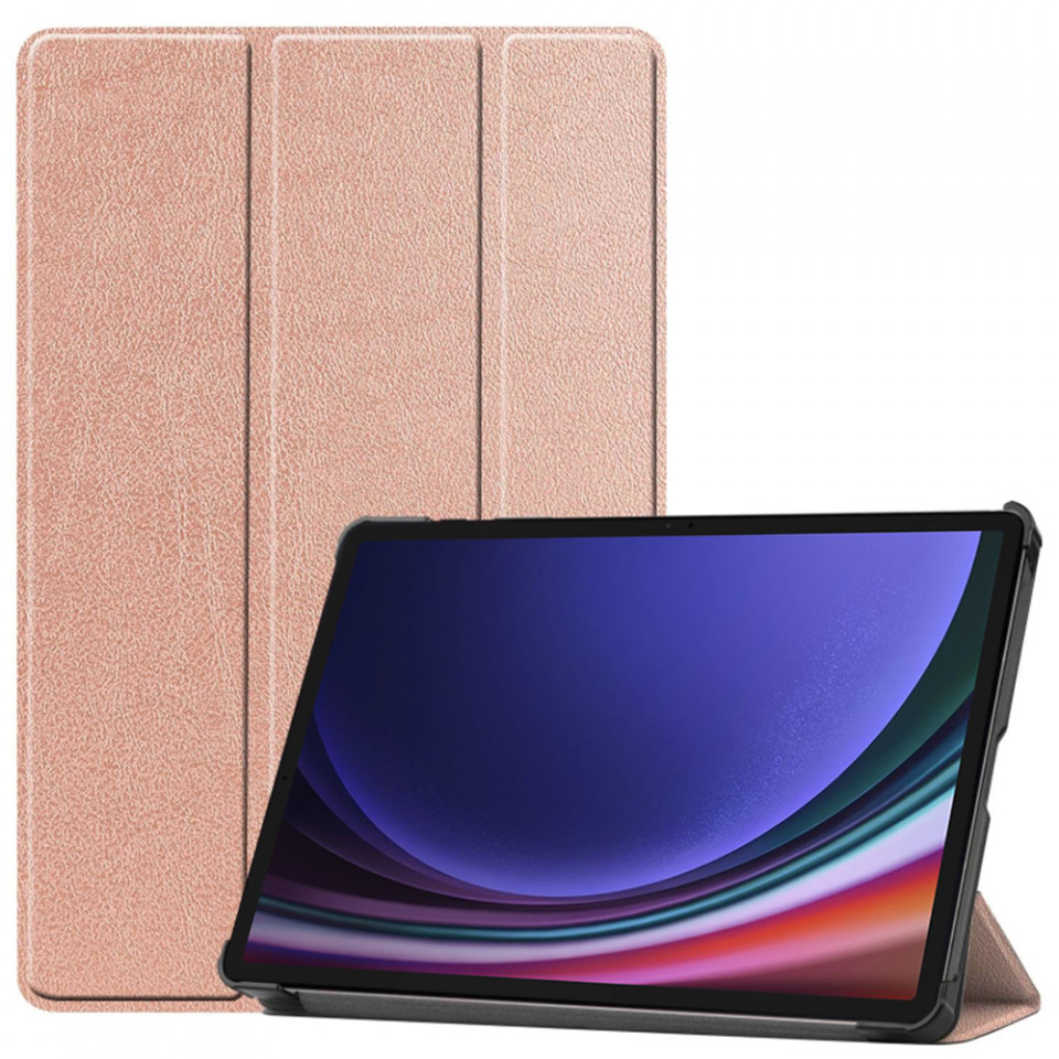 Husa tableta pentru Samsung Galaxy Tab S9 / Galaxy Tab S9 FE cu suport Multi-Unghi și functie Sleep/Wake , SKYDDAR FoldVision - Roz