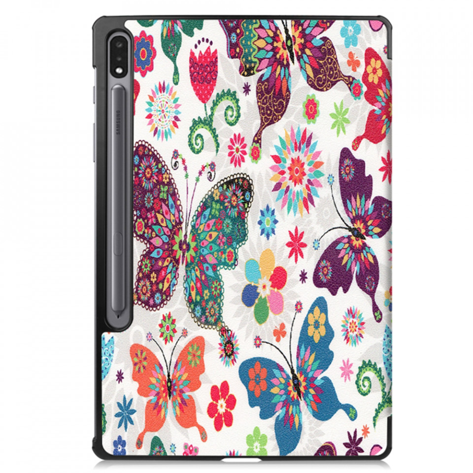 Husa tableta pentru Samsung Tab S7 Plus / Tab S8 Plus / Tab S7 FE cu suport Multi-Unghi și functie Sleep/Wake , SKYDDAR FoldVision Colour - Butterfly - 2 | YEO