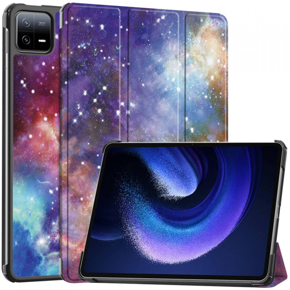 Husa tableta pentru Xiaomi Pad 6 / Pad 6 Pro cu suport Multi-Unghi și functie Sleep/Wake , SKYDDAR FoldVision Colour - Galaxy
