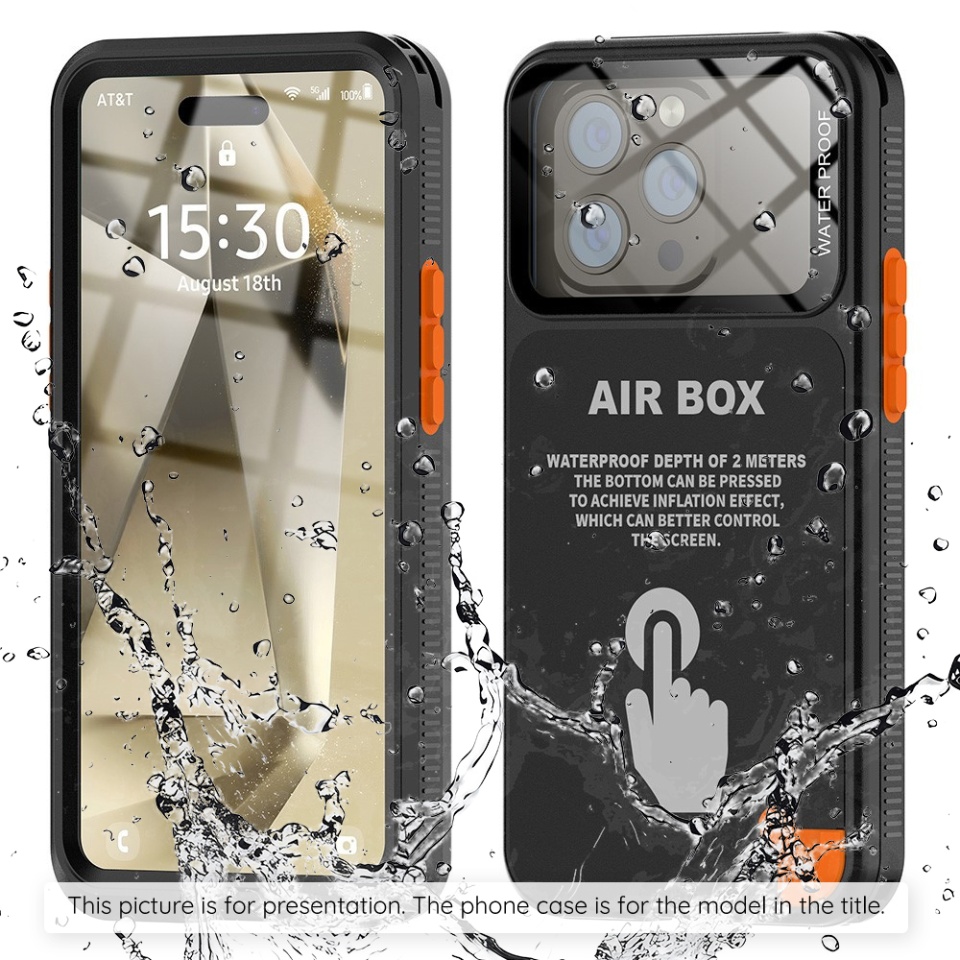 Husa Telefon Impermeabila Universala până la 6.7 inch, ShellBox AirBox IP68, Negru