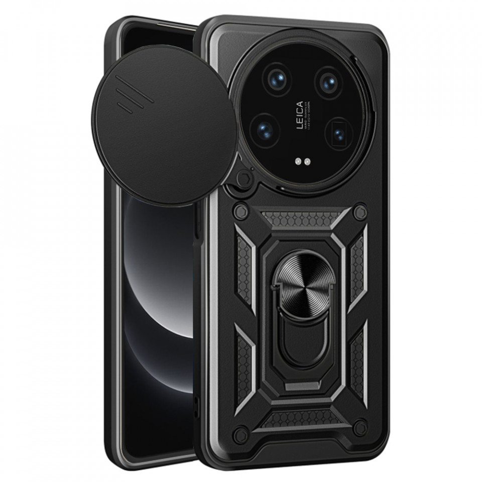 Husa Xiaomi 14 Ultra cu inel magnetic si protectie camera Skyddar CamShield - Negru