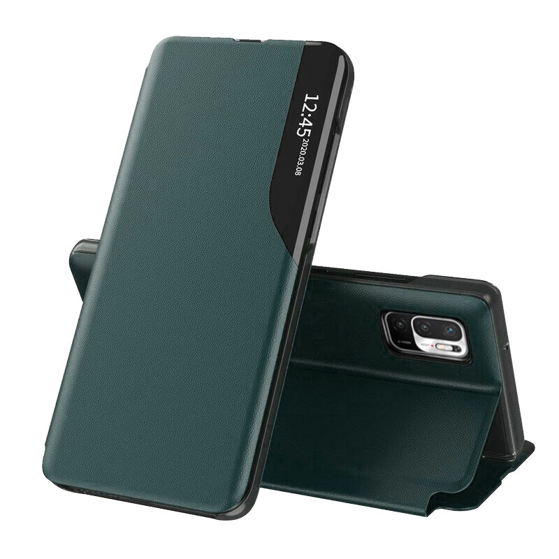 Husa Xiaomi Redmi Note 10 5G tip carte, Techsuit eFold - Dark Green