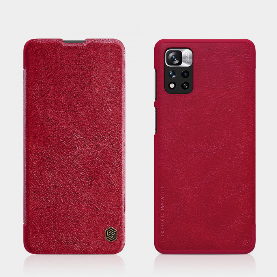 Husa Xiaomi Redmi Note 11 Pro+ 5G, Qin Leather Case, Nillkin - Rosu - 2 | YEO