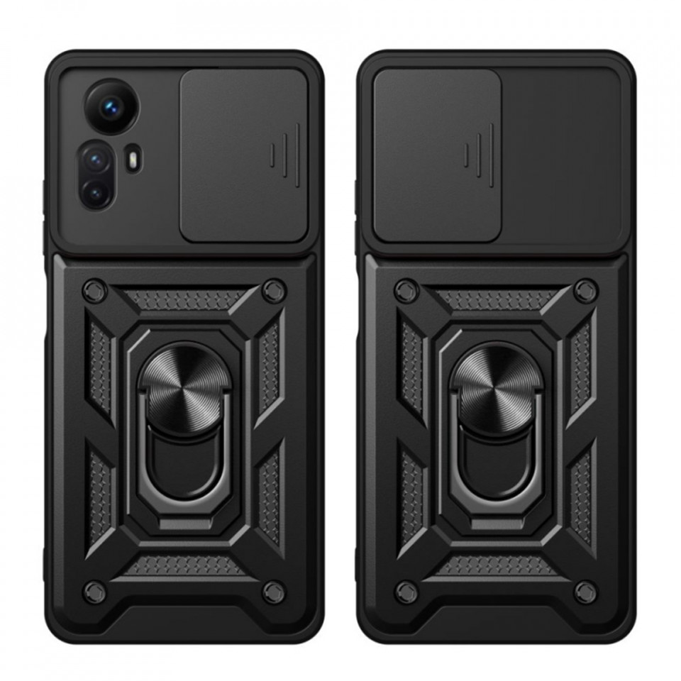 Husa Xiaomi Redmi Note 12S cu inel magnetic, Techsuit CamShield - Negru - 1 | YEO