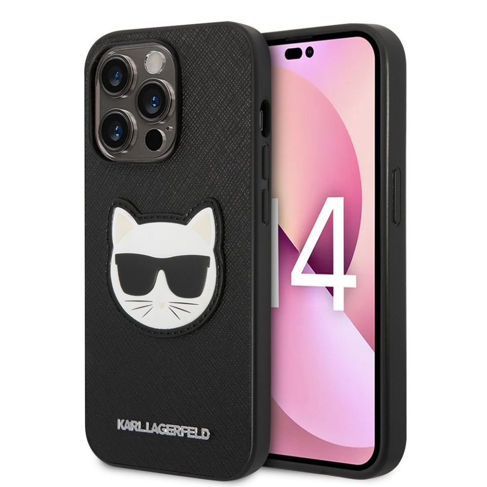 Huse pentru iPhone 14 Pro Max, Karl Lagerfeld, Saffiano, Negru