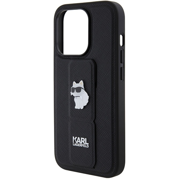 Huse pentru iPhone 15 Pro Max, Karl Lagerfeld, Saffiano Gripstand, Negru - 2 | YEO