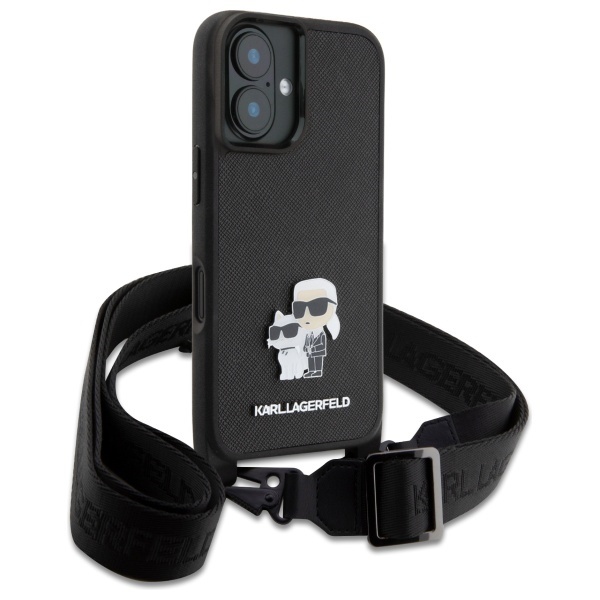 Huse pentru iPhone 16, Karl Lagerfeld, Saffiano Crossbody, Alb - 3 | YEO