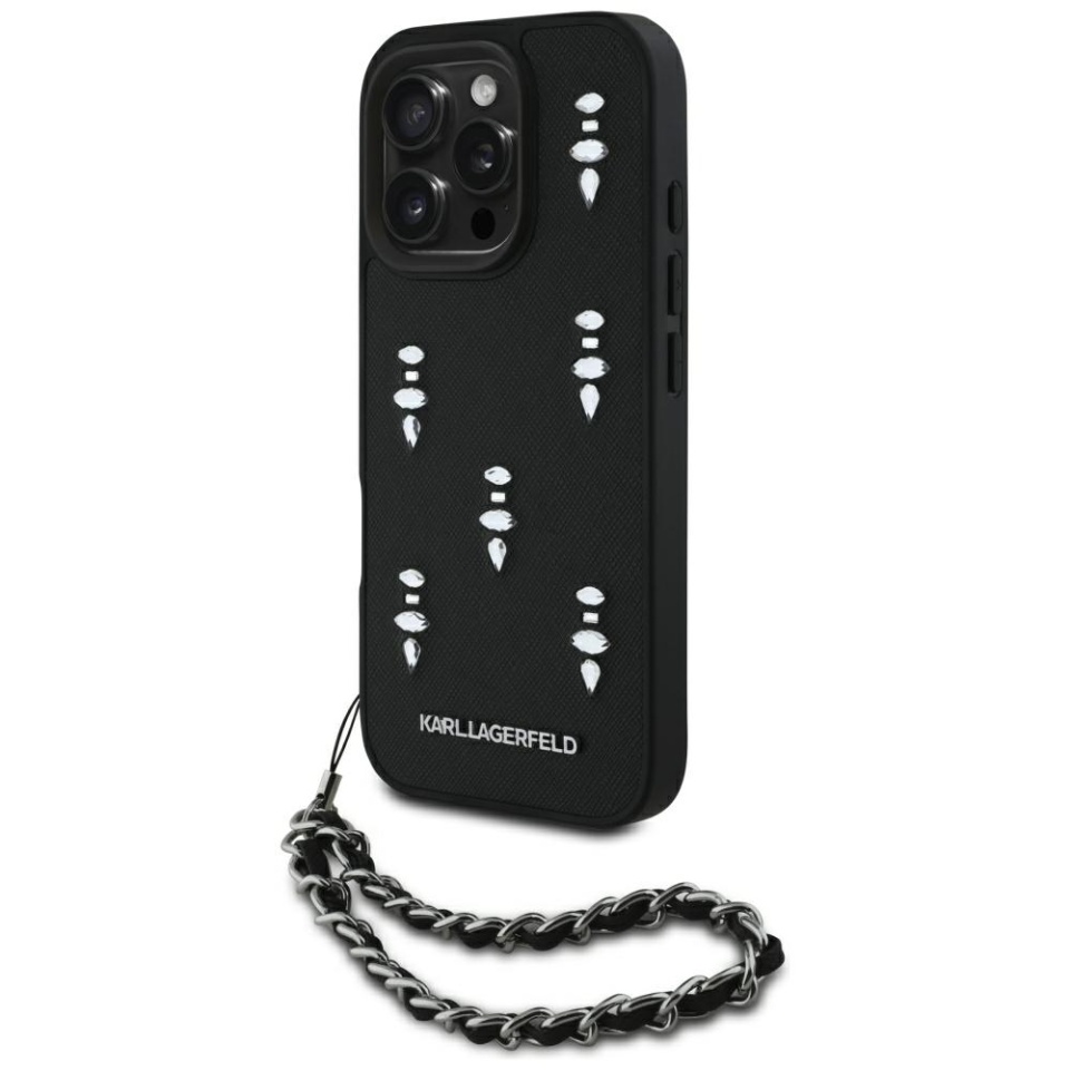 Huse pentru iPhone 16 Pro, Karl Lagerfeld, Saffiano, Negru