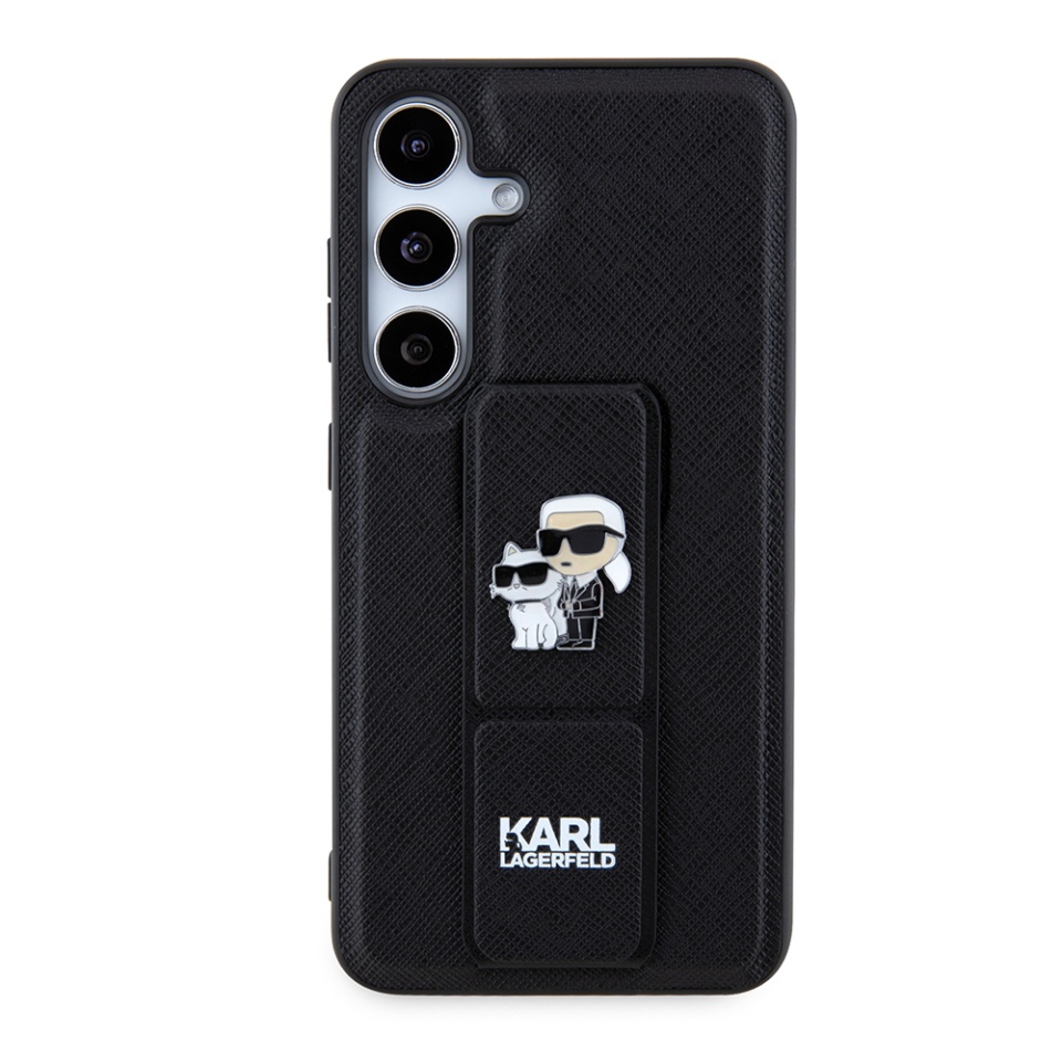 Huse pentru Samsung Galaxy S24, Karl Lagerfeld, Saffiano Gripstand, Negru - 1 | YEO