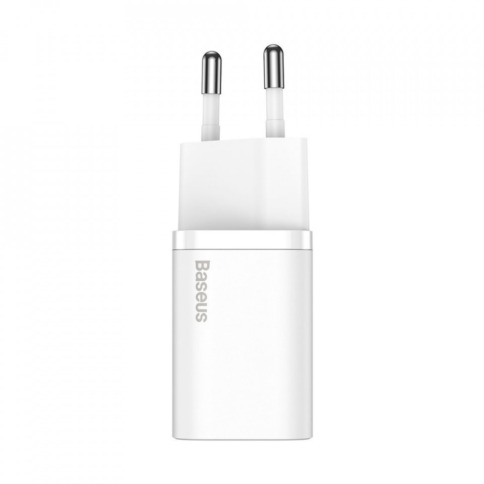 Incarcator priza Super Si cu cablu Type-C la Lightning, PD, 20W, Baseus (TZCCSUP-B02) - Alb - 1 | YEO