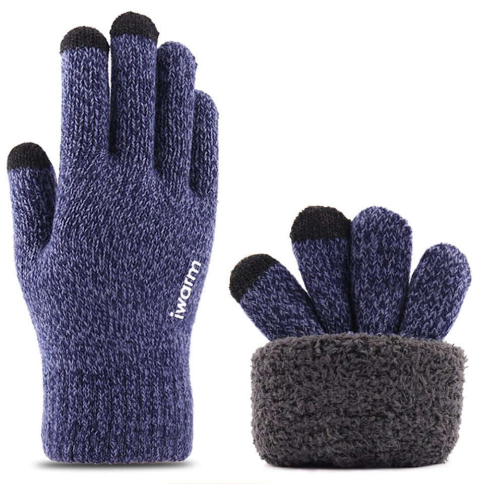Manusi Tocuhscreen din lana, unisex, iWarm ST0005 - Albastru - 2 | YEO