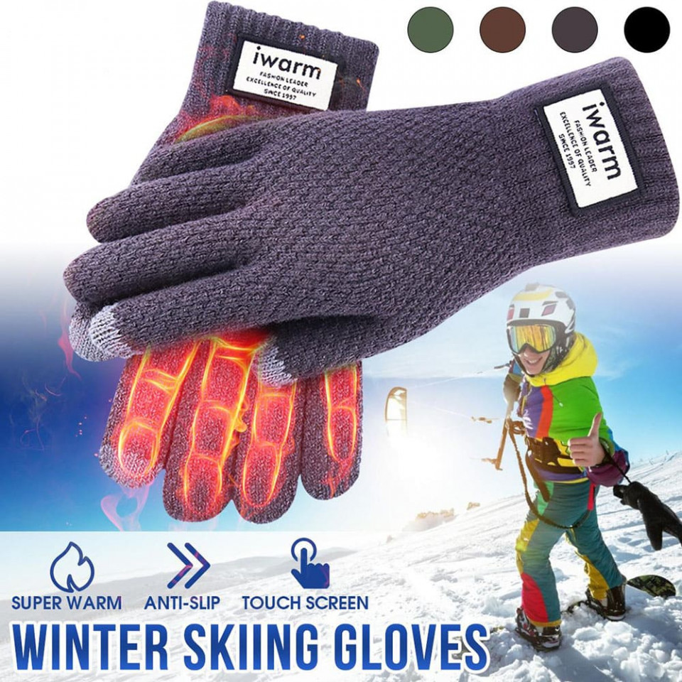 Manusi Tocuhscreen din lana, unisex, iWarm ST0007 - Gri - 3 | YEO