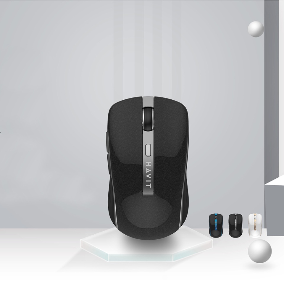 Mouse Wireless Havit MS951GT, 2.4GHz, 1600 DPI, Alb;auriu - 2 | YEO