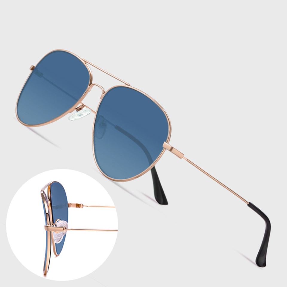 Ochelari de soare barbati, Polarizati, Skyddar 3025, Albastru;auriu - 1 | YEO