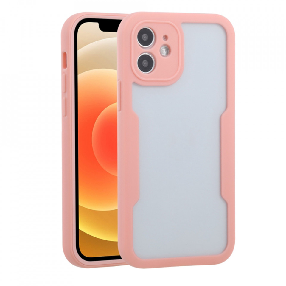 [Pachet 360°] Husa + Folie pentru iPhone 12, SKDR ColorShield 360° - Roz