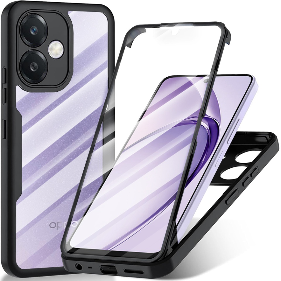 [Pachet 360°] Husa + Folie pentru Oppo A40 4G / A60 5G, SKDR ColorShield 360° - Negru