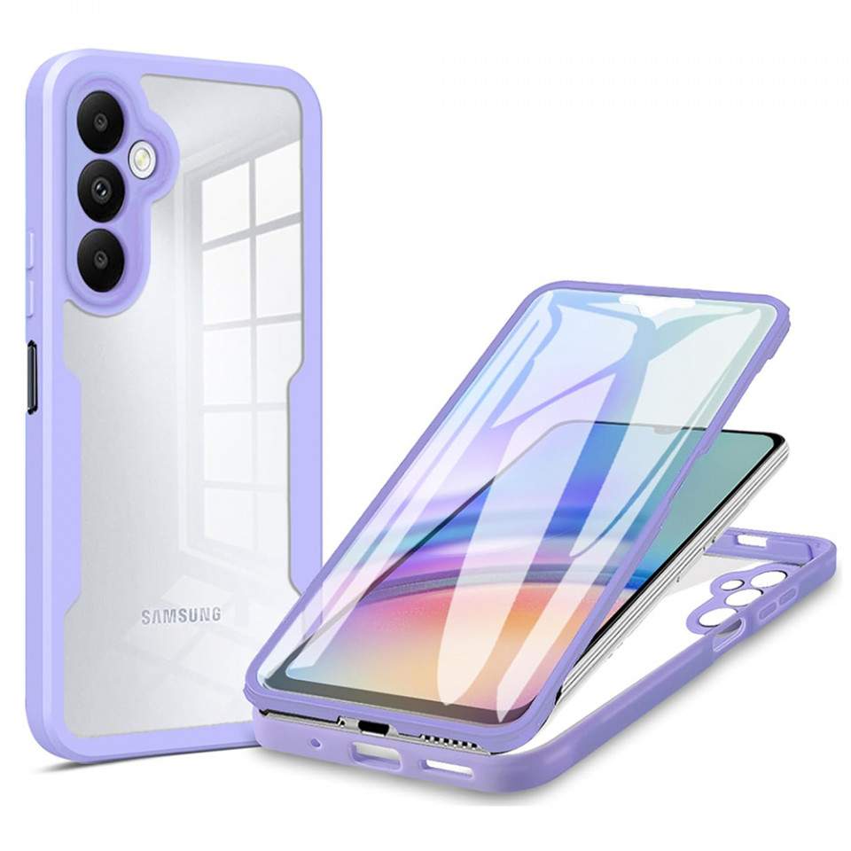 [Pachet 360°] Husa + Folie pentru Samsung Galaxy A34 5G, SKDR ColorShield 360° - Mov