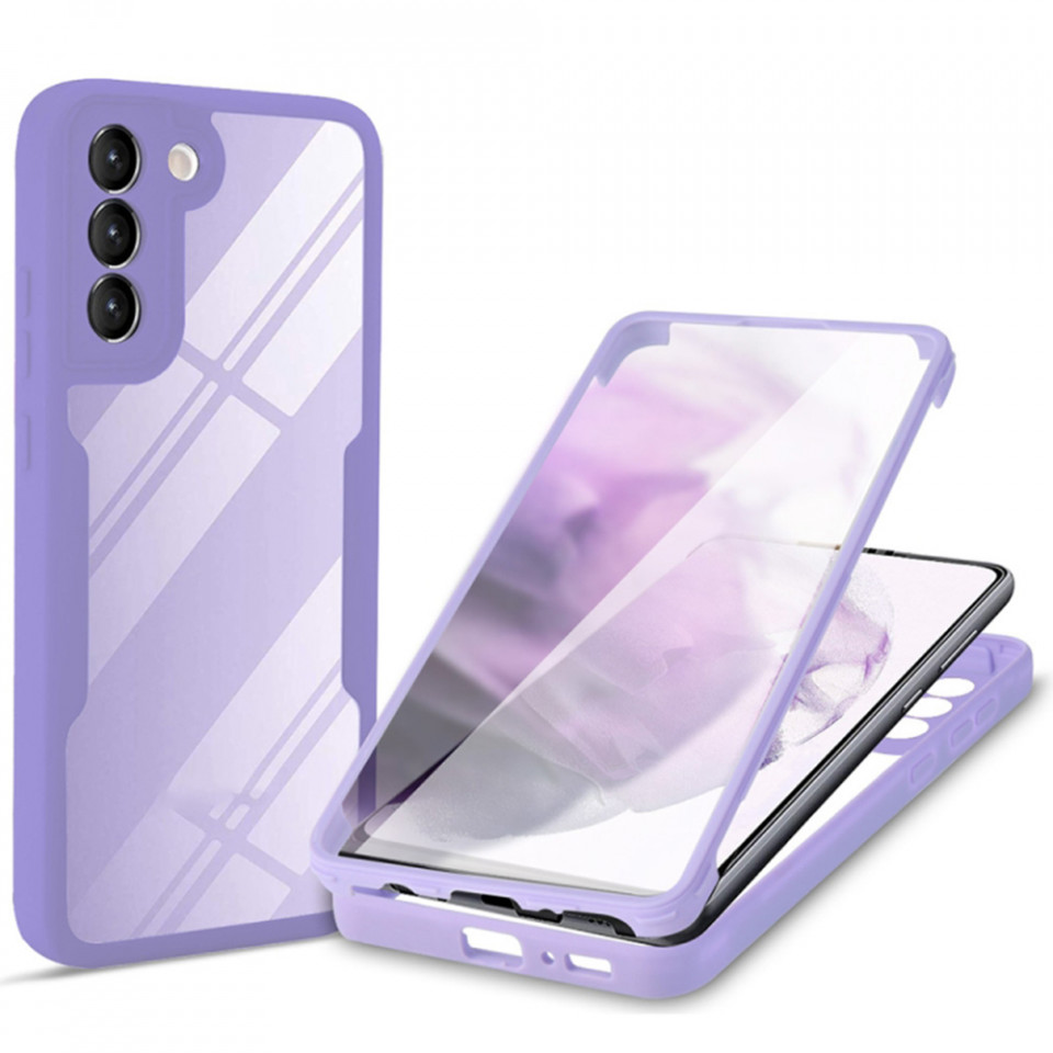 [Pachet 360°] Husa + Folie pentru Samsung Galaxy S23, SKDR ColorShield 360° - Mov