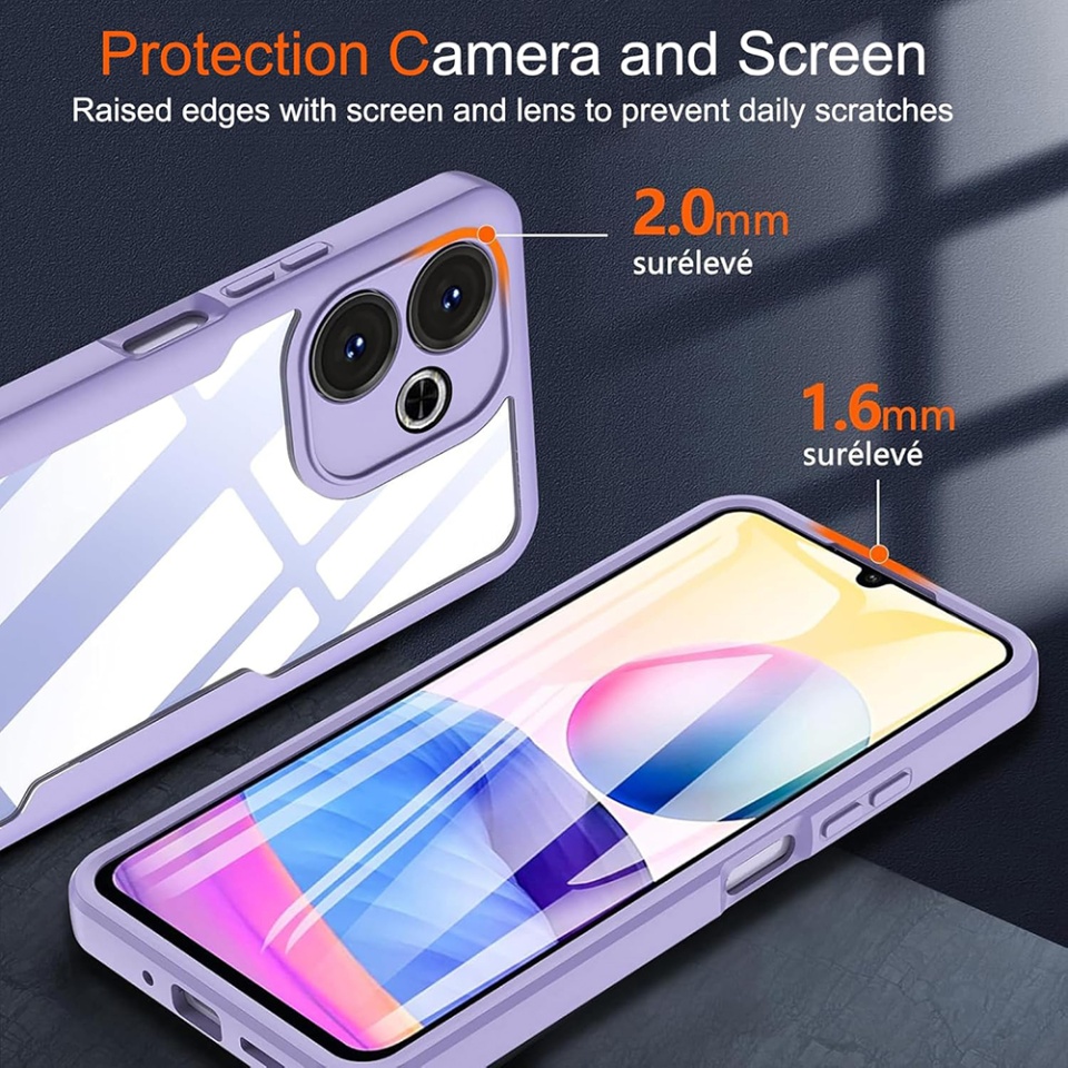 [Pachet 360°] Husa + Folie pentru Xiaomi Redmi Note 14 Pro+ / Redmi Note 14 Pro / Poco X7, SKDR ColorShield 360° - Albastru - 2 | YEO