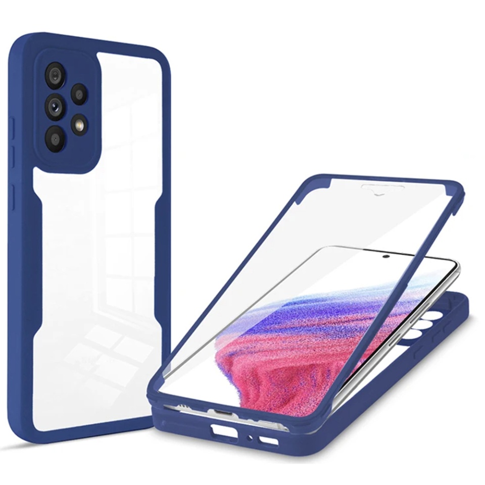 [Pachet 360°] Husa + Folie Samsung Galaxy A53 5G, SKDR ColorShield 360° - Albastru