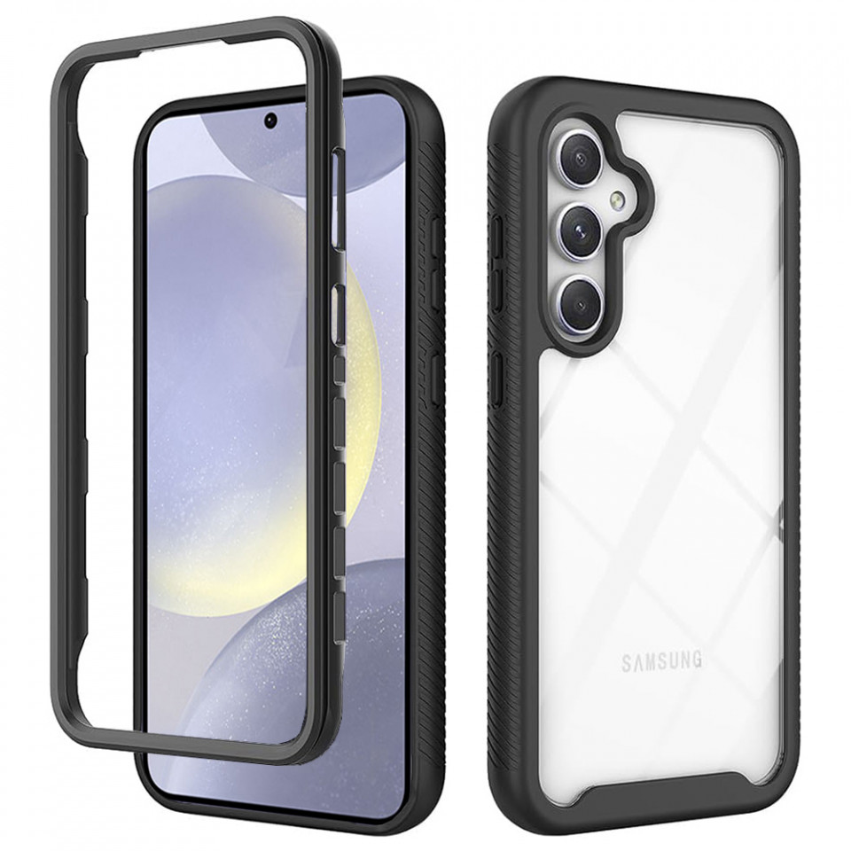 [Pachet 360°] Husa + Folie Samsung Galaxy S24 Plus, Techsuit Defense - Negru