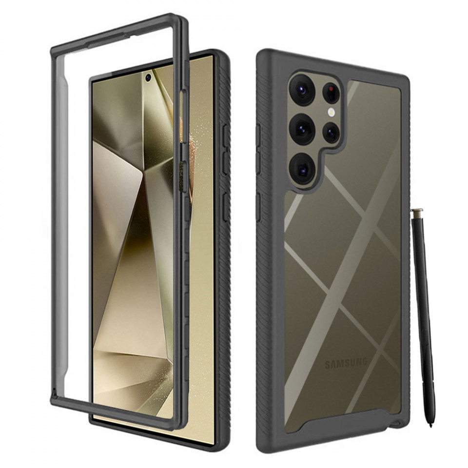 [Pachet 360°] Husa + Folie Samsung Galaxy S24 Ultra, Techsuit Defense - Negru