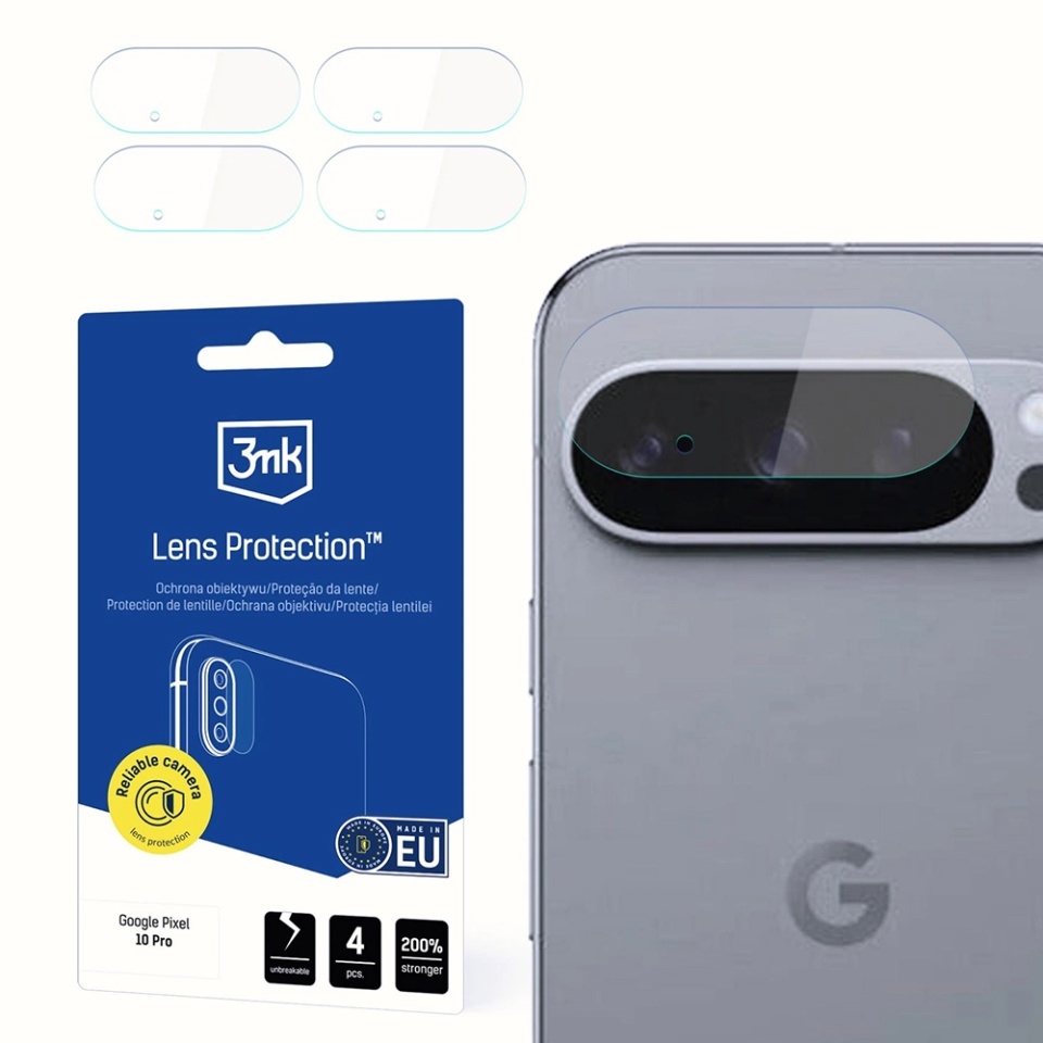[Pachet 4x] Folie camera pentru Google Pixel 10 Pro, 3mk Lens Protection, Transparenta
