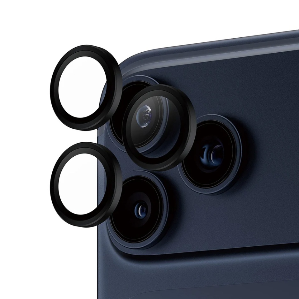 Protectie Camera pentru iPhone 16 Pro / 16 Pro Max / 17 Pro / 17 Pro Max, Hoops PanzerGlass®, cu Separare Optica, Sticla Securizata, Anti-Zgarieturi si Anti-Reflexie, Negru - 1 | YEO