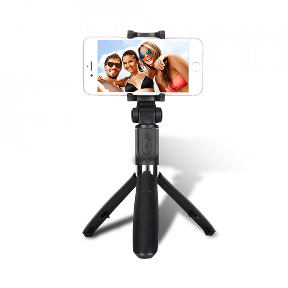 Selfie Stick extensibil cu Trepied si Telecomanda, 70cm, Skyddar Self (SK01) - Negru - 2 | YEO