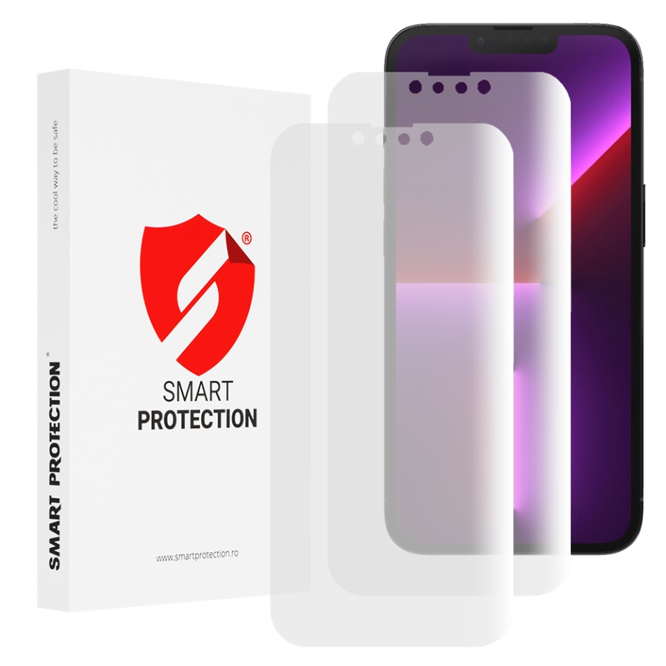[SET 2x] Folie de protectie iPhone 13 Pro, Premium Classic, Smart Protection, Transparent
