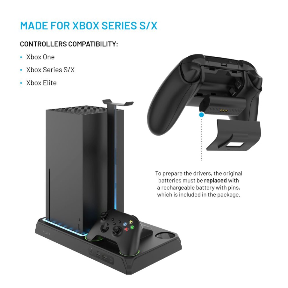 Stand Multifunctional Xbox FIXED FIXXB-MCS-BK, Suport Consola Series X/S, Incarcare 2 Controllere, 12 Jocuri, LED RGB, USB, [Culoare necunoscută] - 2 | YEO