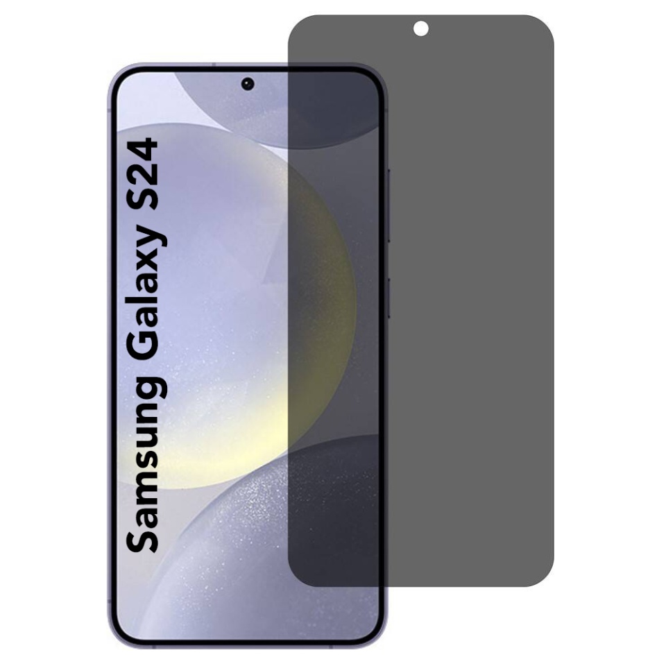 Sticla pentru Samsung Galaxy S24, Anti-spy Ultra HD, Protectie 9H, Montare Simplă, SKYDDAR 111D Privacy - Black Frame