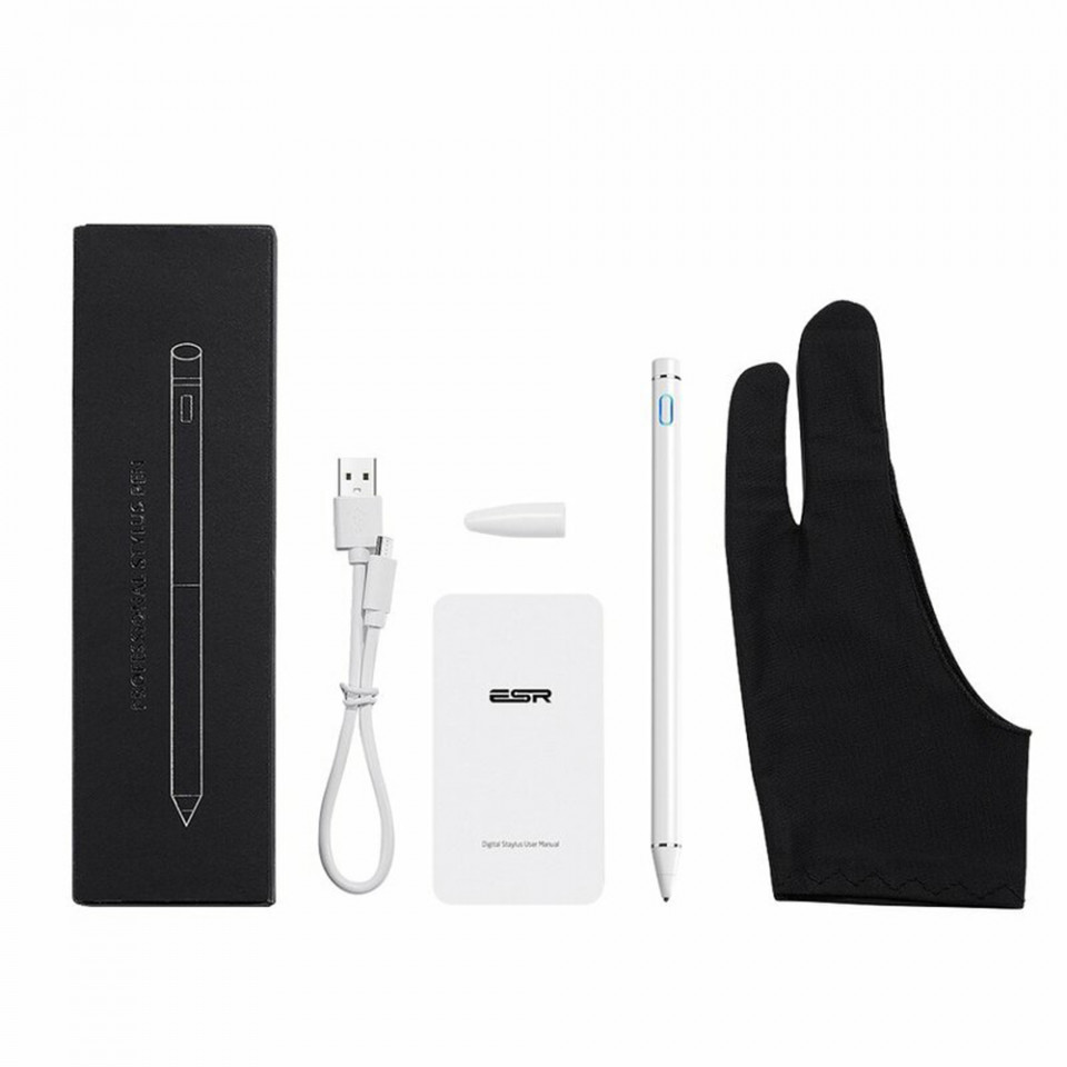 Stylus Pen pentru Android, iOS, Windows, Cablu Type-C, ESR - Alb - 1 | YEO