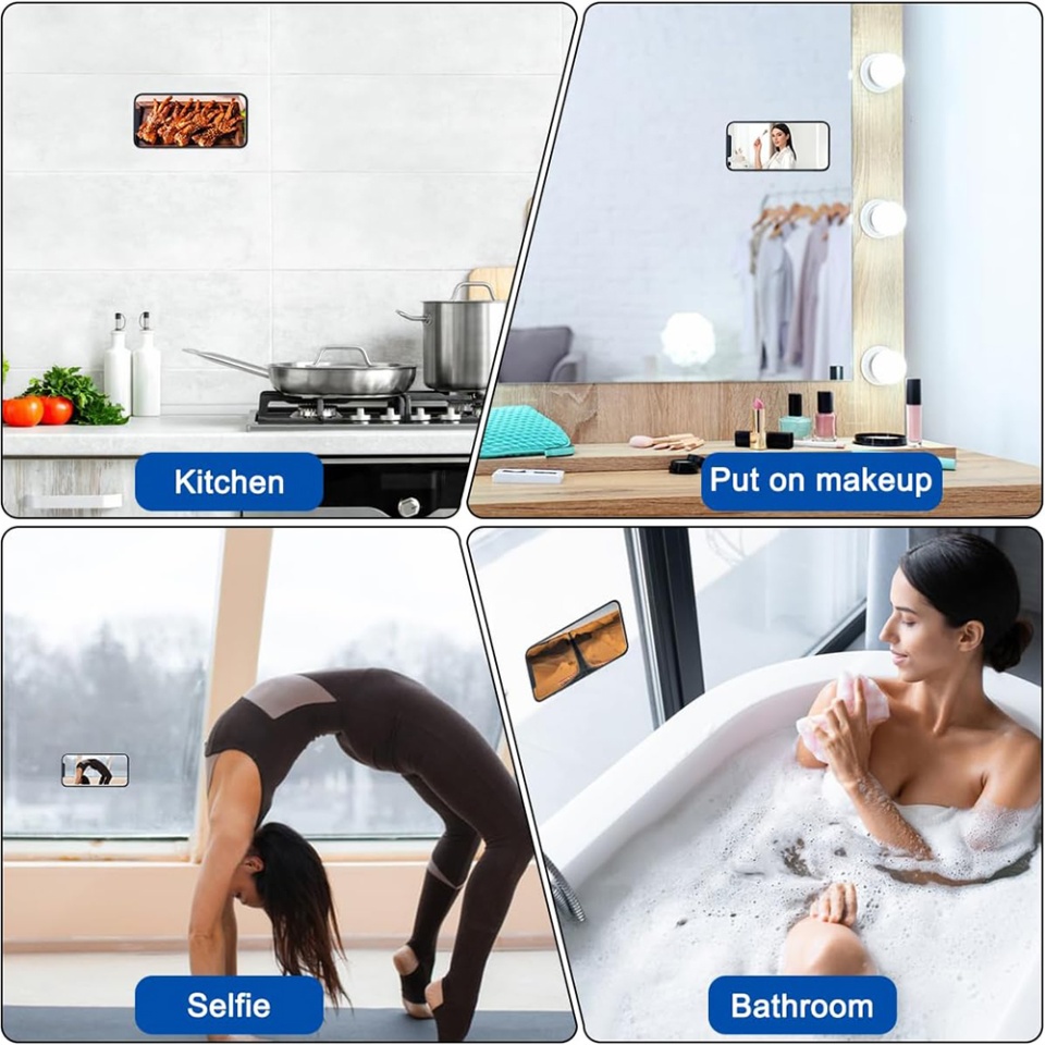 Suport Adeziv Universal pentru Telefon cu Ventuza, Potrivit Pentru Tik-Tok/Selfie/Vizionare Video, din Silicon, 8x5,5cm, SKDR StickIt SO-PAD - Roz deschis - 2 | YEO