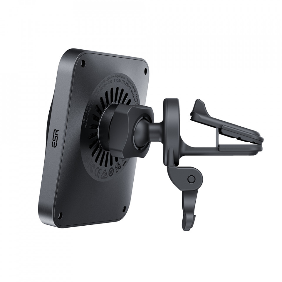 Suport auto cu incarcare Wireless, 3 piese, Cablue, Suport Grila, Incarcator Auto si Magsafe, ESR (2B513) - Argintiu - 5