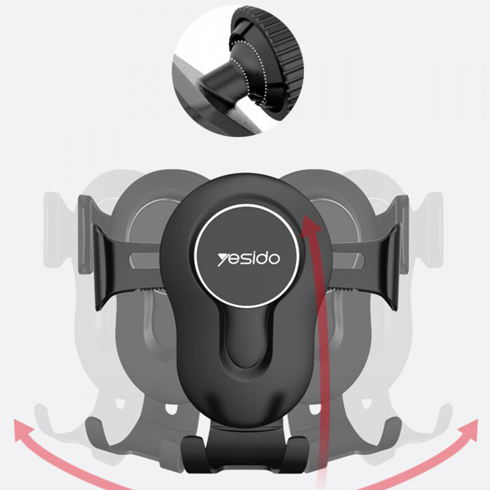 Suport Auto cu Prindere Automata si Brat Extensibil, pentru Bord / Parbriz, Yesido C44 - Negru - 3 | YEO