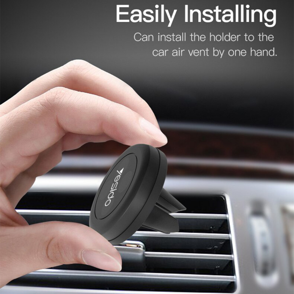 Suport Auto cu Prindere Magnetica, pentru Grila de Ventilatie, Yesido C28 - Negru - 3 | YEO