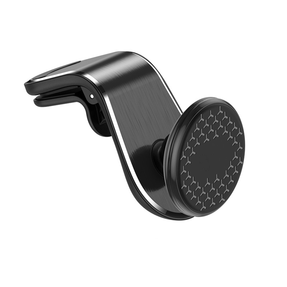 Suport Auto Grila Ventilatie Magnetic, Compatibilitate Universala, SKDR AirGrip (S8), Negru Argintiu, set cu sticker