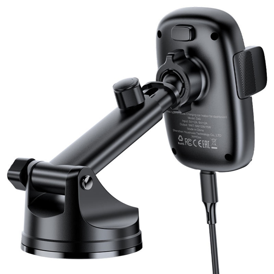 Suport Auto Telefon cu Incarcare Wireless 15W, Magnetic, Montare Bord, Lock Clip, Compatibil 4.7