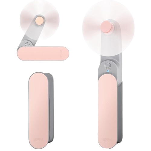 Ventilator Portabil Mini, de Poseta, de Birou, de Mana, Silentios, Pliabil, 1200mAh, SKDR NiniFan - Roz